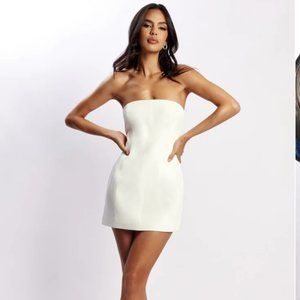 Meshki Crepe Dress in White